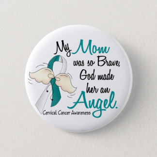 Angel 2 Cervical Cancer Mom Pinback Button