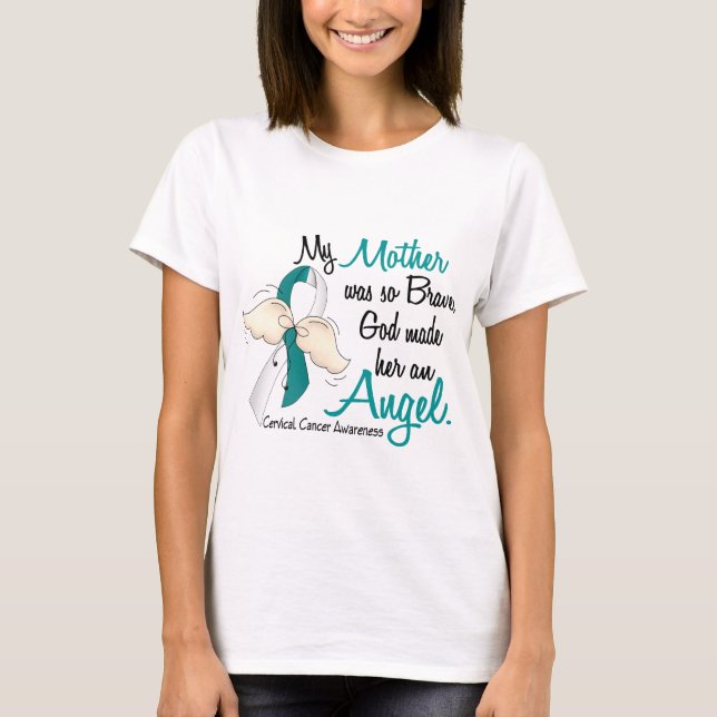 Angel 2 Cervical Cancer Mother T-Shirt (Front)