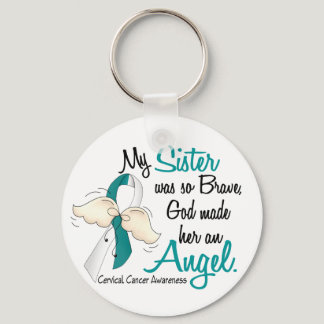 Angel 2 Cervical Cancer Sister Keychain