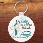 Angel 2 Cervical Cancer Sister Keychain (Front)
