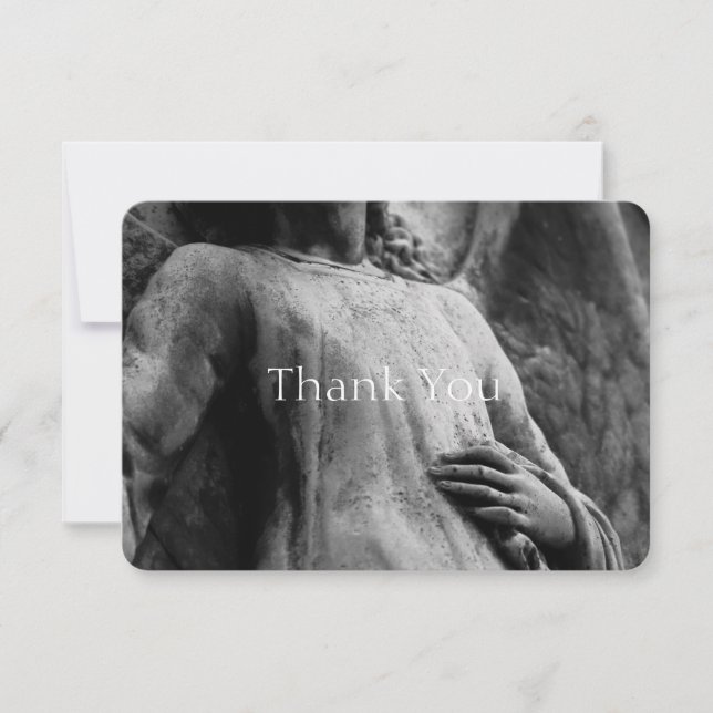 Angel 2 Christian Memorial Sympathy Thank You Card (Front)