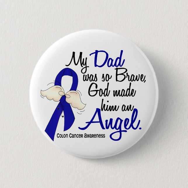 Angel 2 Dad Colon Cancer Pinback Button (Front)