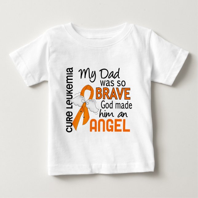Angel 2 Dad Leukemia Baby T-Shirt (Front)