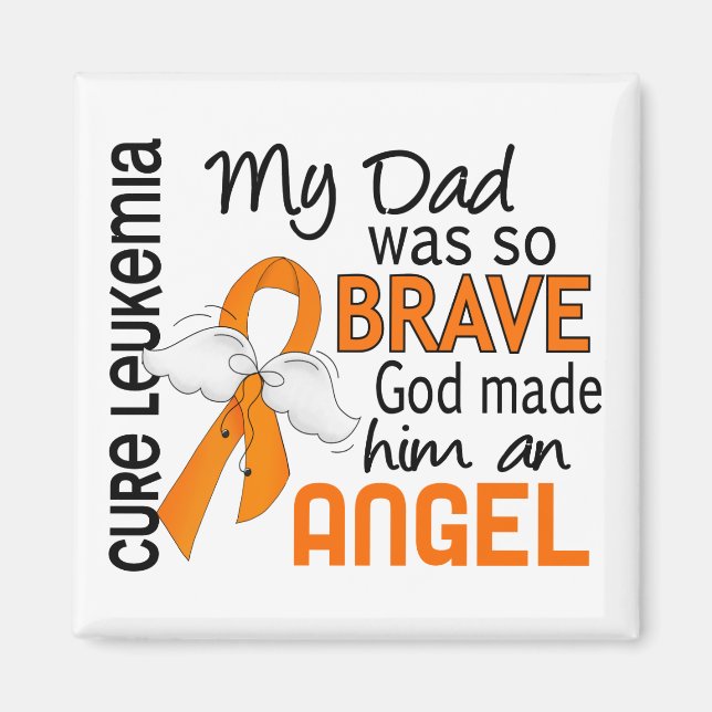 Angel 2 Dad Leukemia Magnet (Front)