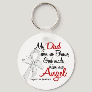 Angel 2 Dad Lung Cancer Keychain