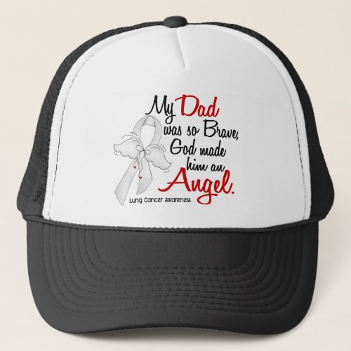 Angel 2 Dad Lung Cancer Trucker Hat