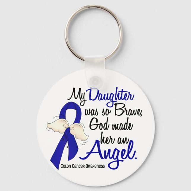 Angel 2 Daughter Colon Cancer Keychain (Front)
