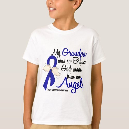 Angel 2 Grandpa Colon Cancer T_Shirt