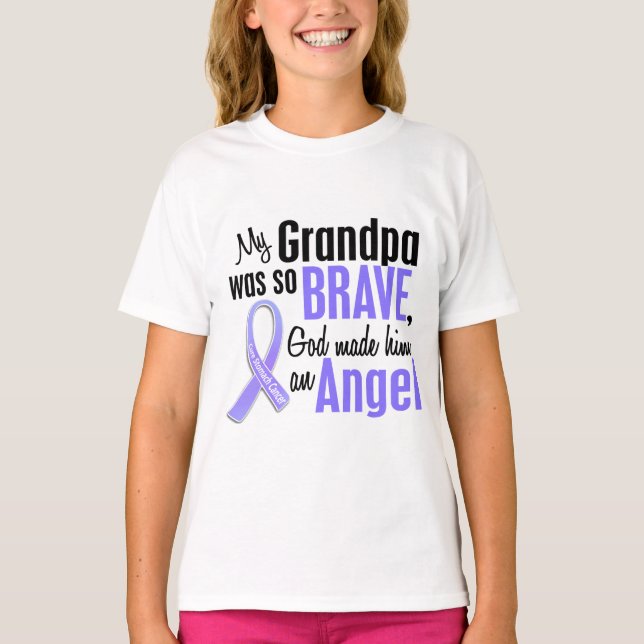 Angel 2 Grandpa Stomach Cancer T-Shirt (Front)