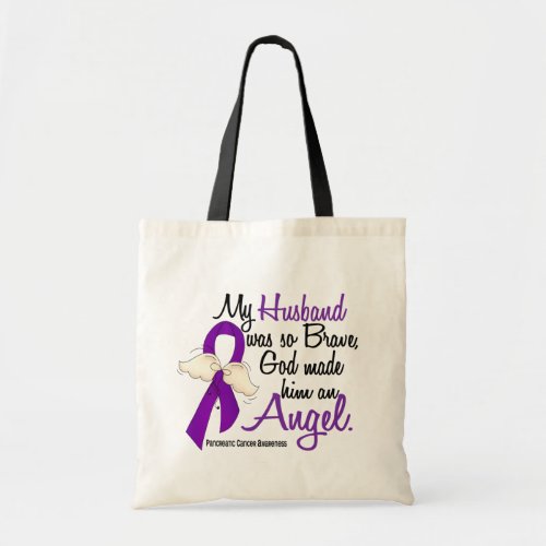 Angel 2 Husband Pancreatic Cancer Tote Bag