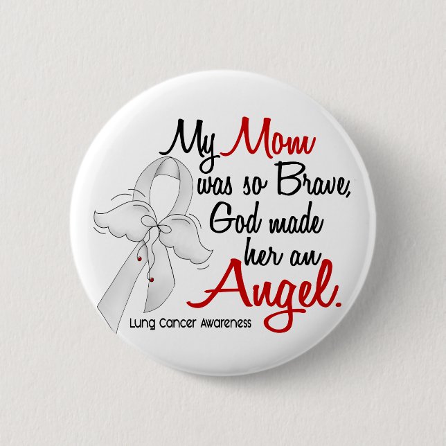 Angel 2 Mom Lung Cancer Button (Front)