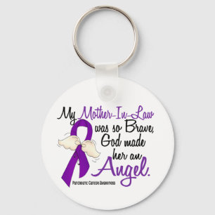 Angel 2 Mother-In-Law Pancreatic Cancer Keychain