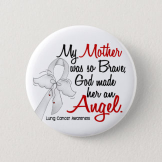 Angel 2 Mother Lung Cancer Pinback Button