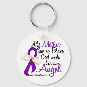 Angel 2 Mother Pancreatic Cancer Keychain
