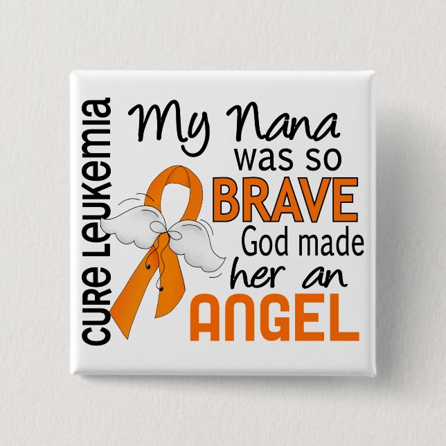 Angel 2 Nana Leukemia Pinback Button (Front)