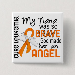 Angel 2 Nana Leukemia Pinback Button