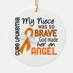 Angel 2 Niece Leukemia Ceramic Ornament