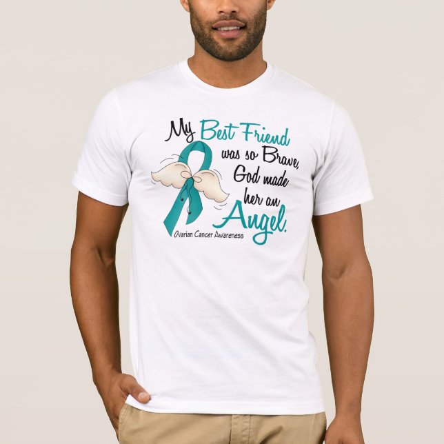 Angel 2 Ovarian Cancer Best Friend T-Shirt (Front)