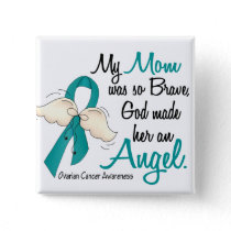 Angel 2 Ovarian Cancer Mom Pinback Button