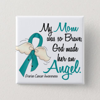 Angel 2 Ovarian Cancer Mom Pinback Button