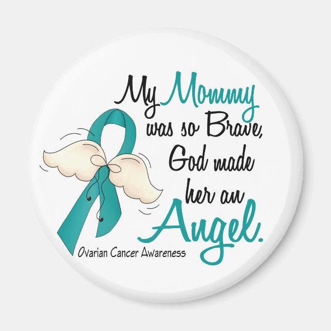 Angel 2 Ovarian Cancer Mommy Magnet (Front)