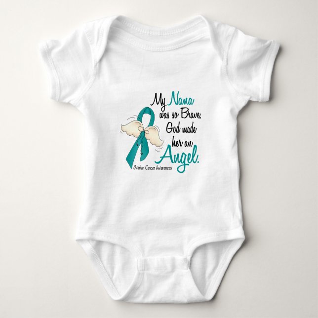 Angel 2 Ovarian Cancer Nana Baby Bodysuit (Front)