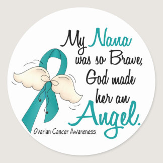 Angel 2 Ovarian Cancer Nana Classic Round Sticker