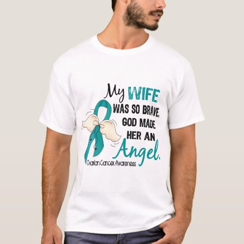 Angel 2 Ovarian Cancer Wife T_Shirt