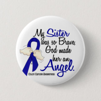 Angel 2 Sister Colon Cancer Button