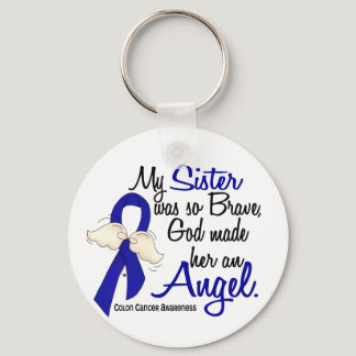 Angel 2 Sister Colon Cancer Keychain