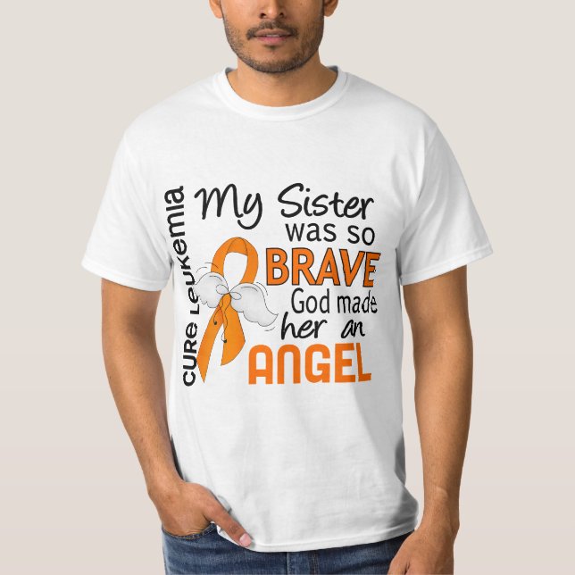 Angel 2 Sister Leukemia T-Shirt (Front)