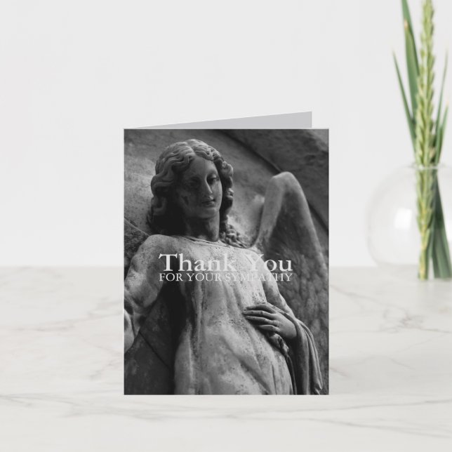 Angel 4 Christian Memorial Sympathy Thank You Card (Front)