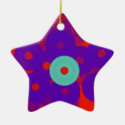 angel abstract art with red and blue so powerful ceramic ornament