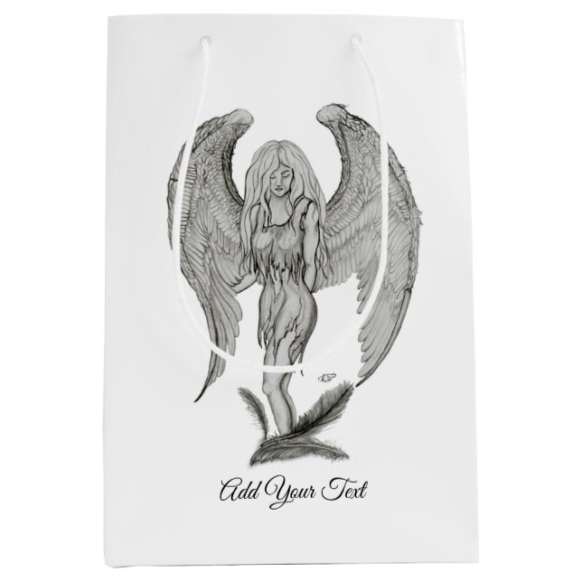 Angel , Add Your Text Medium Gift Bag (Front)