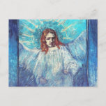 Angel after Rembrandt Van Gogh Fine Art Postcard<br><div class="desc">Half-Figure of Angel (after Rembrandt), Vincent van Gogh, Saint-Rémy September 1889. Oil on canvas, 54 x 64 cm. Whereabouts unknown. F 624, JH 1778 Vincent Willem van Gogh (30 March 1853 – 29 July 1890) was a Dutch Post-Impressionist artist. Some of his paintings are now among the world's best known, most...</div>