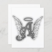 Angel Alphabet A Initial Latter Wings Halo (Front/Back)