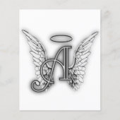 Angel Alphabet A Initial Latter Wings Halo (Front)