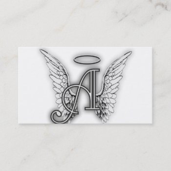 Angel Alphabet A Initial Latter Wings Halo Business Card by AngelAlphabet at Zazzle