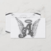 Angel Alphabet A Initial Latter Wings Halo Business Card (Front/Back)
