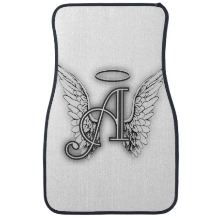 Angel Alphabet A Initial Latter Wings Halo Car Mat