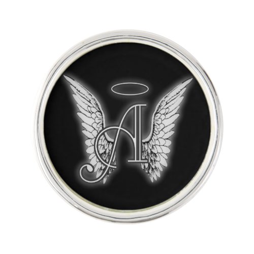 Angel Alphabet A Initial Latter Wings Halo Lapel Pin
