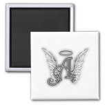 Angel Alphabet A Initial Latter Wings Halo Magnet at Zazzle