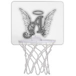 Angel Alphabet A Initial Latter Wings Halo Mini Basketball Hoop at Zazzle