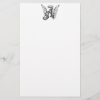 Angel Alphabet A Initial Latter Wings Halo Stationery by AngelAlphabet at Zazzle
