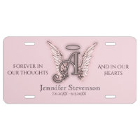 Angel Alphabet A Initial Letter Memorial License Plate