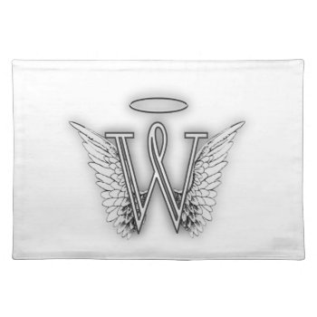 Angel Alphabet B Initial Letter Wings Halo Placemat by AngelAlphabet at Zazzle