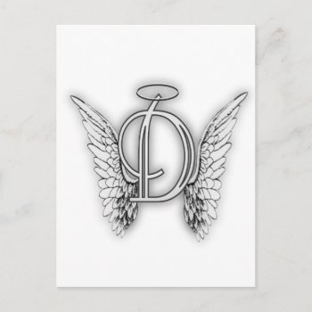 Angel Alphabet D Initial Latter Wings Halo Postcard by AngelAlphabet at Zazzle