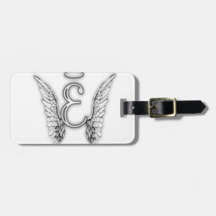 Angel Alphabet E Initial Latter Wings Halo Luggage Tag