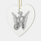 Angel Alphabet F Initial Latter Wings Halo Ceramic Ornament | Zazzle