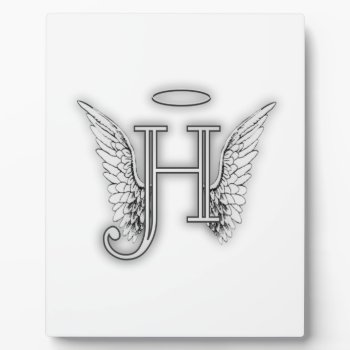Angel Alphabet H Initial Latter Wings Halo Plaque by AngelAlphabet at Zazzle